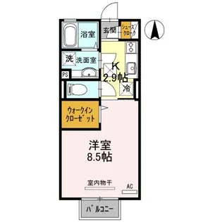茨城県古河市旭町2【アパート】の間取り