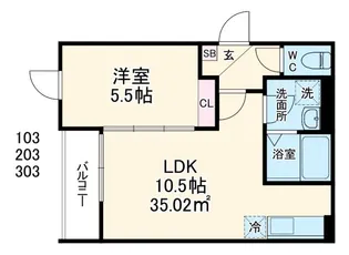 埼玉県鶴ヶ島市大字上広谷【アパート】の間取り