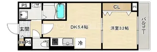 大阪府大阪市城東区蒲生2【マンション】の間取り