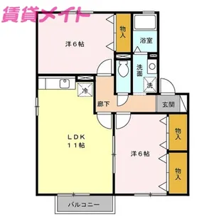 ドミール大谷台 B【1階】の間取り