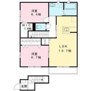 メゾンサツキ A【2階】の間取り