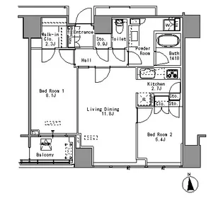 White Tower Hamamatsucho ホワイトタワー浜松町【23階】の間取り