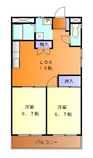 ガーデン山内3【2階】の間取り