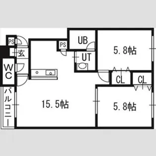 メゾン・パルテール【1階】の間取り