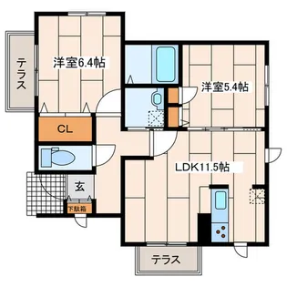 有馬ハイム【1階】の間取り