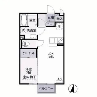 群馬県前橋市下新田町【アパート】の間取り