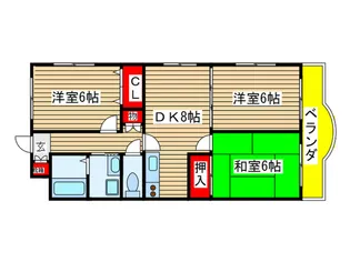 スリーゼヒル【4階】の間取り