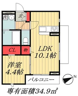 千葉県市川市田尻2【アパート】の間取り
