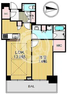 グランドメゾン新梅田タワー THE CLUB RESIDENCE【13階】の間取り