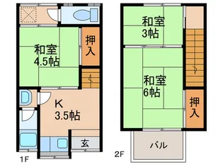 大阪府東大阪市喜里川町【一戸建】の間取り
