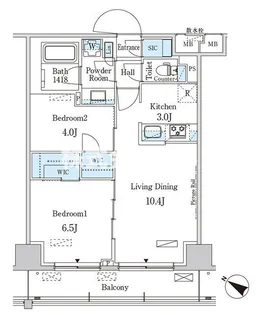 東京都北区赤羽南2【マンション】の間取り