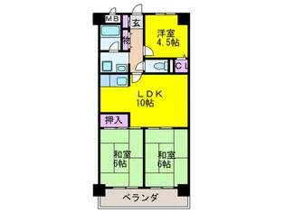 シャトー平野【4階】の間取り