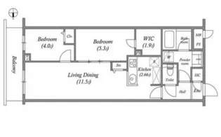 プライムガーデン若木【3階】の間取り