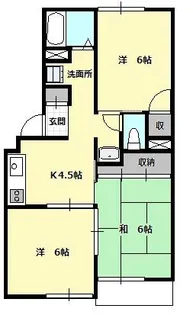 エクセルコーポ【1階】の間取り