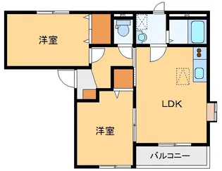 グランドール連取B【2階】の間取り