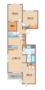 ヴィラ ルミエールII【2階】の間取り