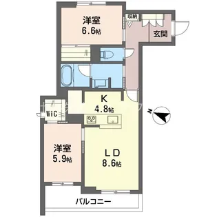 セントリビエ南平【2階】の間取り