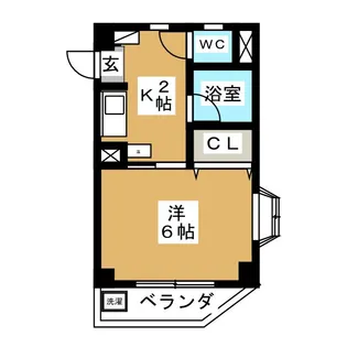 SUMIワンルームマンション【3階】の間取り