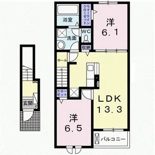 ドリームコート御代田B【2階】の間取り