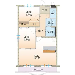 ハートフルマンション カンパーニュ【3階】の間取り