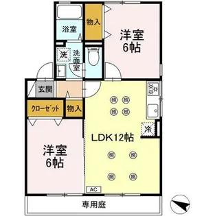 ハイカムール山之内【1階】の間取り