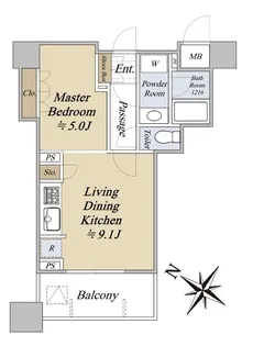 パークスクエア文京音羽【9階】の間取り