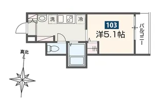 MELDIA秋山【1階】の間取り