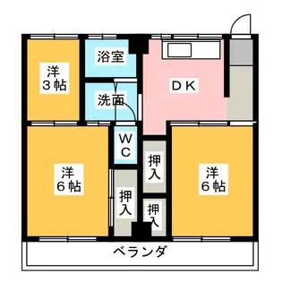 ビレッジハウス富木島【2階】の間取り