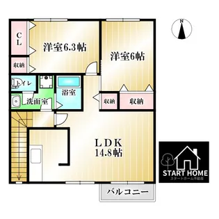 ウィルレジデンスVI【2階】の間取り