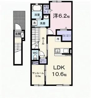 カメリア アオキ【2階】の間取り