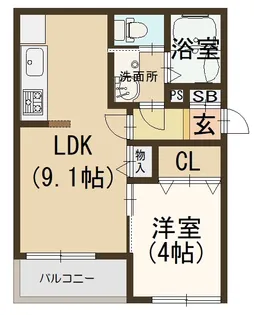 ヴィエント中小阪【3階】の間取り