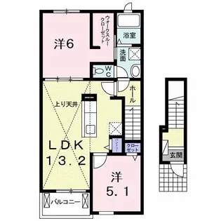 メゾン コンソラトゥールA・B【2階】の間取り