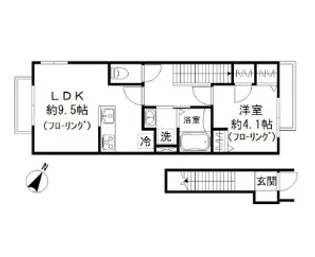 リベルテ池田山【2階】の間取り