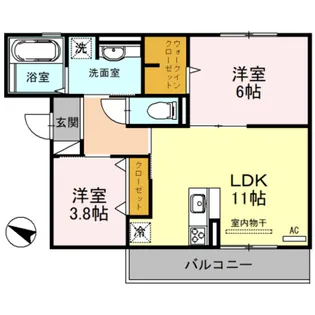 エクセレント曙川東II【1階】の間取り