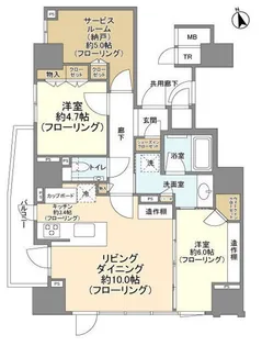ダイレクトタワー池袋要町【13階】の間取り