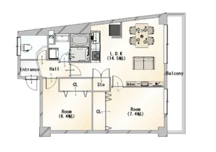 コウフハイツ片山【4階】の間取り