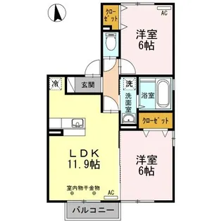 WIT盛南II【2階】の間取り