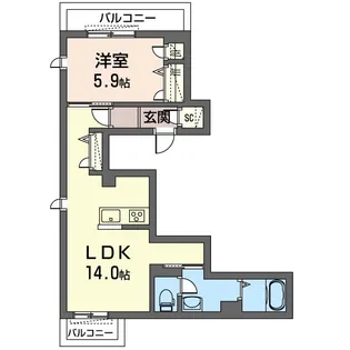 ベアーズガーデン板橋本町【2階】の間取り