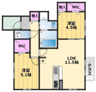 アガパンサス(Agapanthus)B棟【1階】の間取り