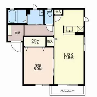 クレベール古田刈【1階】の間取り