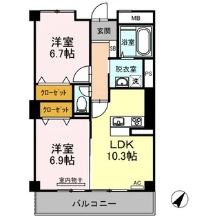 coco ferme【2階】の間取り
