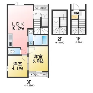 AVANTIA Sage 中島新町【3階】の間取り