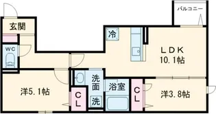 セレスティア上北沢【3階】の間取り