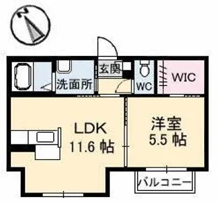 シャーメゾンひらい A棟【2階】の間取り