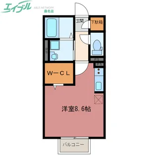 エクセルームK-III【2階】の間取り