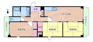 レシェンテ緑地【5階】の間取り
