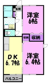 サンパティークおかもと B【2階】の間取り