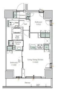 ONE ROOF RESIDENCE NISHINIPPORI【14階】の間取り