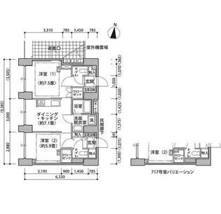 東雲キャナルコートCODAN14号棟【7階】の間取り