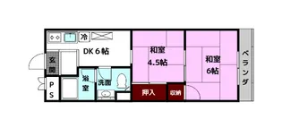 ハイツ東生駒【3階】の間取り